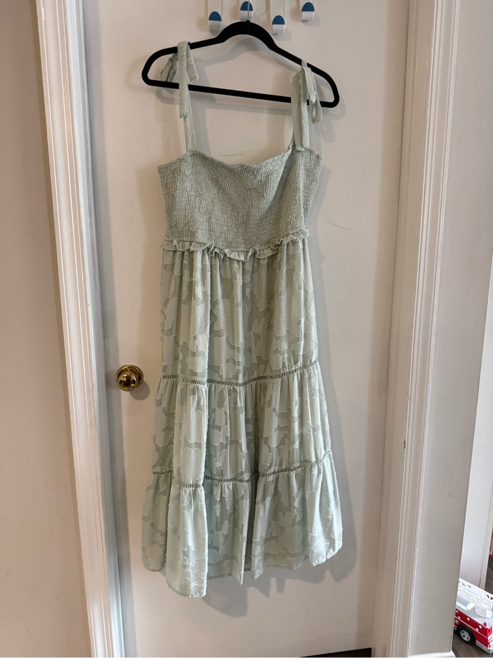 Lulu's Mint Green Smocked Tiered Midi Dress